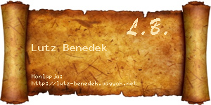 Lutz Benedek névjegykártya