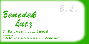 benedek lutz business card